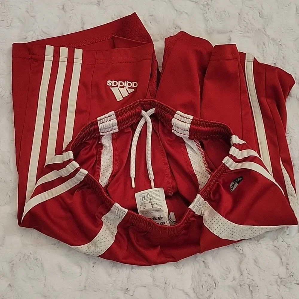 Adidas Red/White Jersey Shorts, Boys Size Medium, Decent Condition!